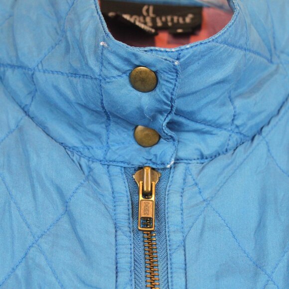 Vintage Carole Little Blue Quilted Silk Zip Up Home Coat Jacket - Picture 5 of 16